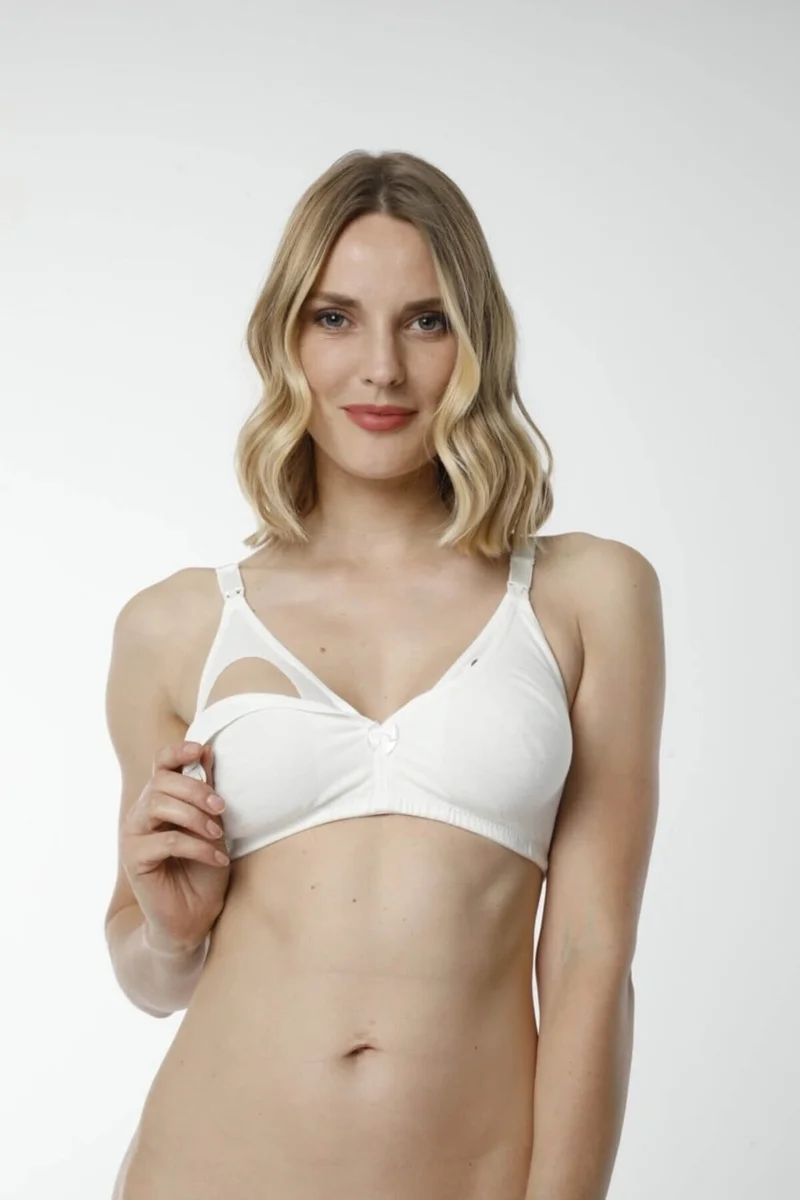 HMD Women's 100% Cotton Ecru Nursing Bra & Comfortable Texture 6010