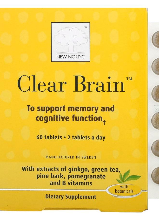 New Nordic - Clear Brain 60 Tablets - Image 1