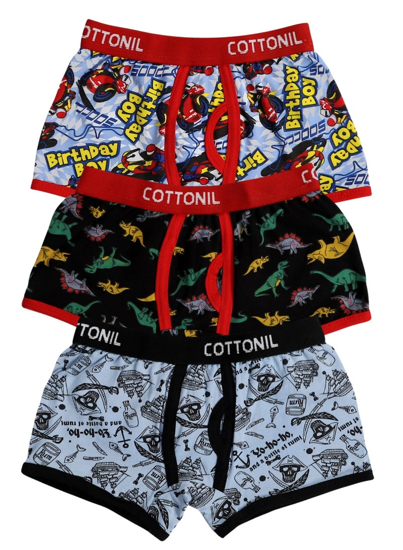 COTTONIL Pack of 3 Cotton Design Boxer For Boys  - Image 2