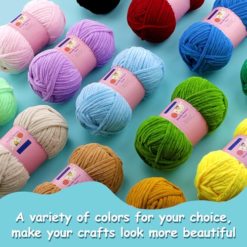 Mooaske Chunky Yarn for Crocheting - Chenille Yarn for Knitting - Bulky Blanket Yarns for Crocheting Blankets Amigurumi Craft Hat Shoes, Plush Fluffy Soft Yarns 71 yds/3.5 oz Each Skein(Khaki) - Image 5