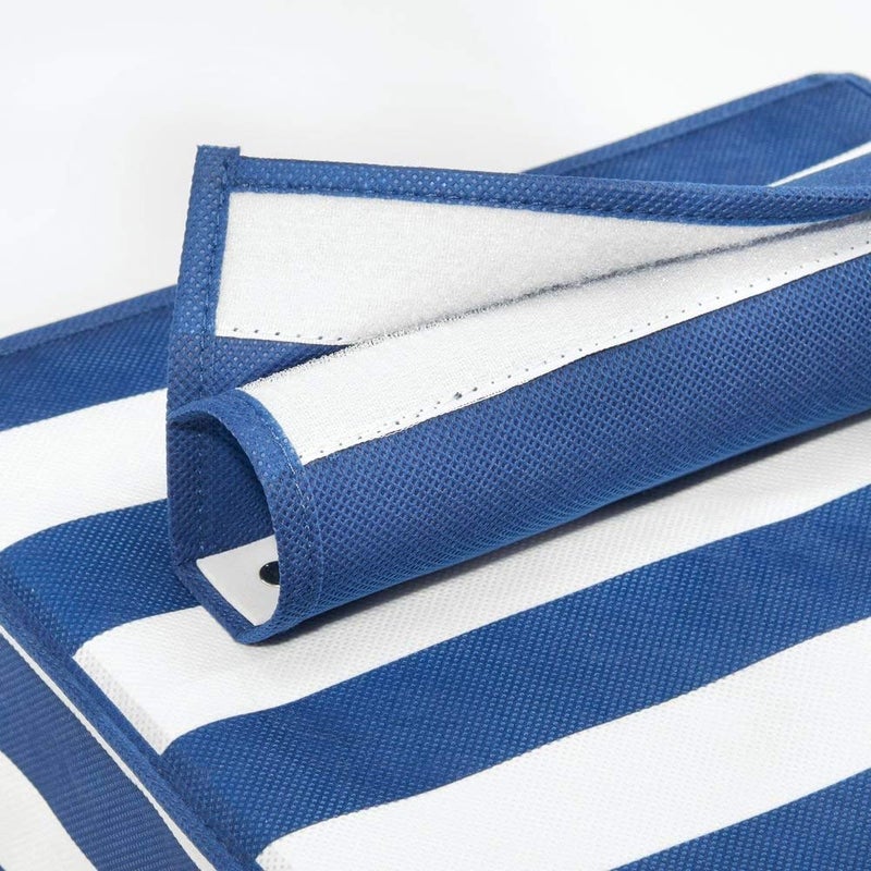 InterDesign ID jr Fabric Hanging Foldable Closet Storage Organizer with Shelves and Pull Out Drawers for Childrens Clothing Blankets Toys Bedding NavyWhite - Image 5