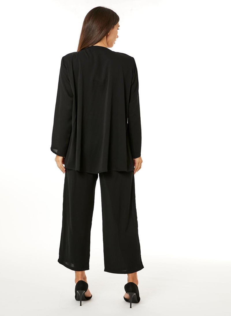 Moistreet Black Zoom Top and Pants Set - Image 4