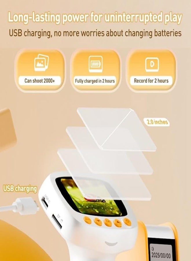 ETZIN Portable Digital Microscope for Kids: 50X-1000X Pocket Microscope with Stand, 2 Inch LCD HD Photo/Video Display with Timer - Scientific Educational Tool for Children 8-12 Years Old (Orange) - Image 4