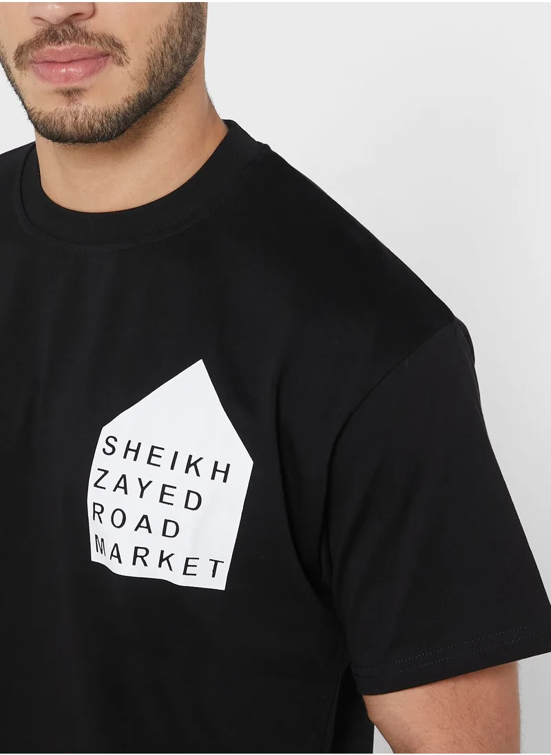 كوبي رايت تيشيرت بطبعة جرافيك