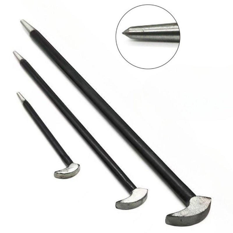 3 Pcs Heat Treated Pry Bar Set 16 12 6 Inch Nail Puller Flat Head Electric Tool Removal Kit No Power Needed Precision Pry Tool - Image 4