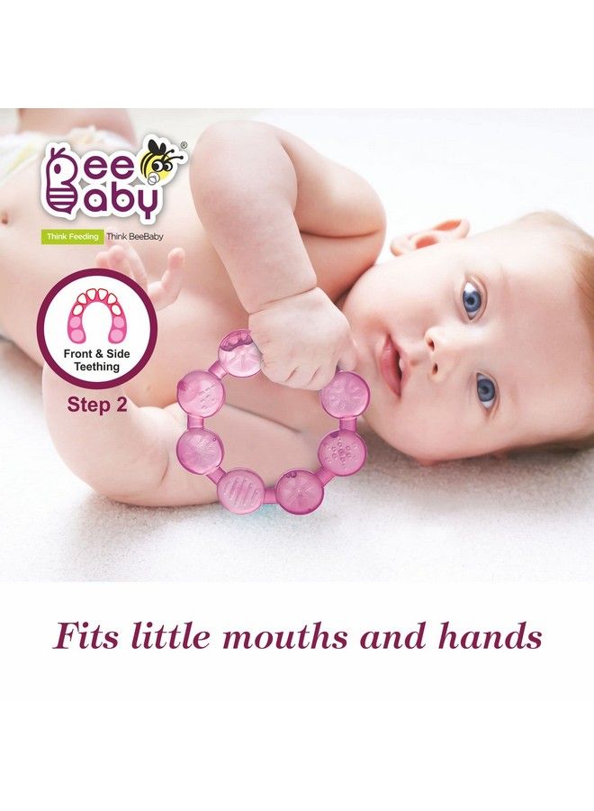Beebaby Ring Shape Teethers For 6 To 12 Months Bpa Free. Cooling Water Filled Baby Teether Soft Teething Toy For Babies With Carry Case Soothes Gums And Easy To Grip (6 Months+) (Ring Pink) - Image 4