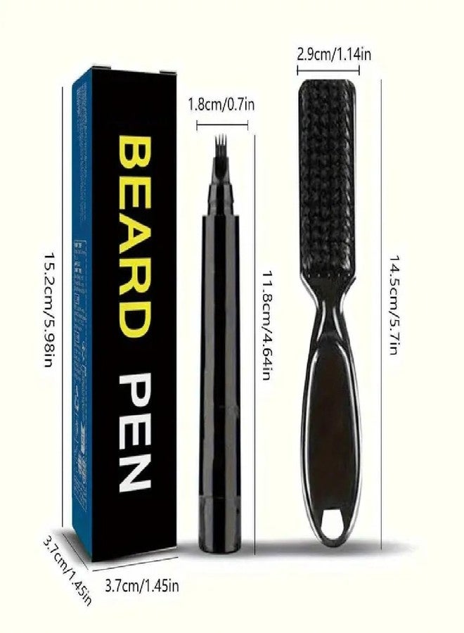 FIRAWER Premium Beard Filler Pen Kit - Waterproof Beard Pencil with Blending Brush | Instant Coverage for Patchy Beard & Mustache | Natural Hair-Like Strokes - Image 2