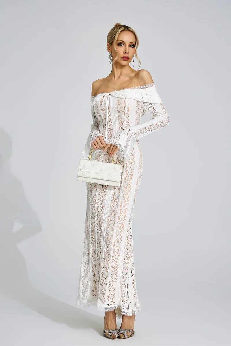 Catchall  Ffraid Lace Maxi Dress for Women | Best Price UAE