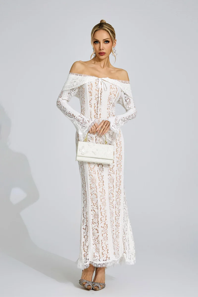 Catchall  Ffraid Lace Maxi Dress for Women | Best Price UAE