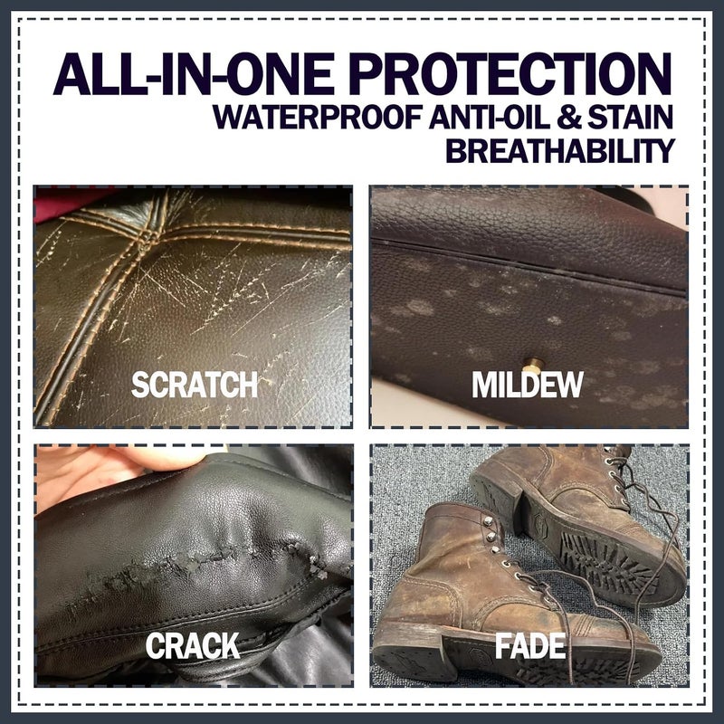 يوماجين يومايجين منظف ومعطر للجلد، طقم زيت المنك الطبيعي بالكامل 3.52 أونصة مع اسفنجة، مقاوم للماء، يلين، يلمع، يجدد، لداخل السيارة، الأحذية، الأحذية الطويلة، السرج، السترة، الحقيبة، القفازات، منتجات الفينيل والجلد - Image 3