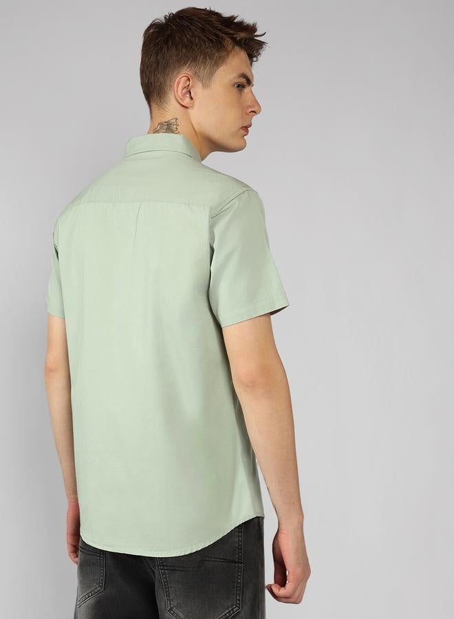 Dennis Lingo Regular Fit Grey Cotton Casual Shirt Regular Collar - Image 5