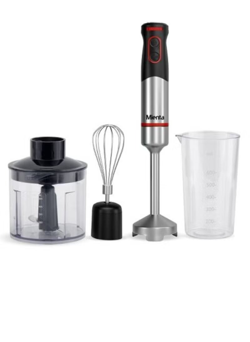 ميانتا خلاط يدوي متعدد الاستخدامات من ميانتا (Mienta Hand Blender Set) – استانلس ستيل مع كبة ومضرب وكوب معيار - Image 2