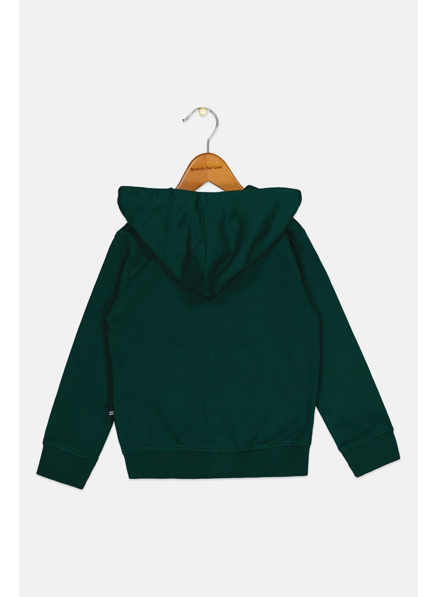 NAUTICA Toddlers Boy Brand Logo Hooded Jacket, Green  - Image 2