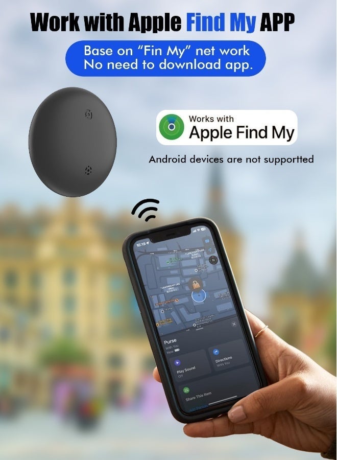 YUJA Smart Tracker Item Finder for Apple Find My (iOS Only), Super MINI Size Key Finder Item Locator for Luggage,Wallet,Bicycle and More, IPX6 Waterproof Works Like Apple Airtag(Black-1 Pack) - Image 4