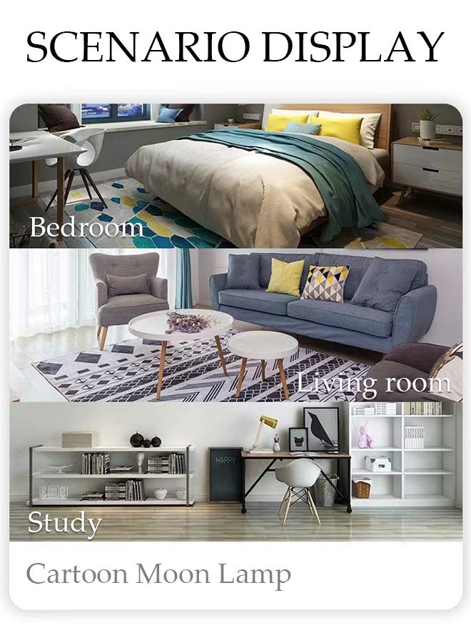 DUNISO Moon Night Light, LED Night Light Cartoon Nursery Lamp Ornaments Bedside Table Lamp for Children Kid Girl Home Decor - Image 5