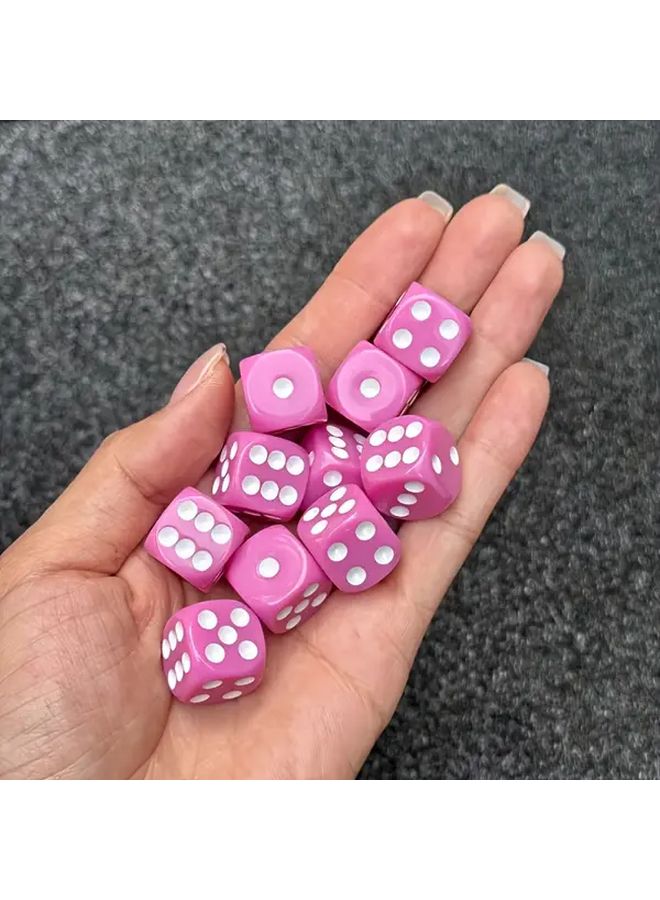 مجموعة النرد الأكريليك الأخضر بزوايا دائرية 20 قطعة 16 ملم ألوان غير شفافة للعبة الطاولة - Image 5