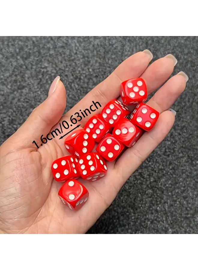 مجموعة النرد الأكريليك الأخضر بزوايا دائرية 20 قطعة 16 ملم ألوان غير شفافة للعبة الطاولة - Image 3