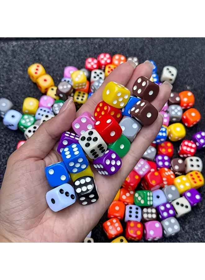 مجموعة النرد الأكريليك الأخضر بزوايا دائرية 20 قطعة 16 ملم ألوان غير شفافة للعبة الطاولة - Image 2