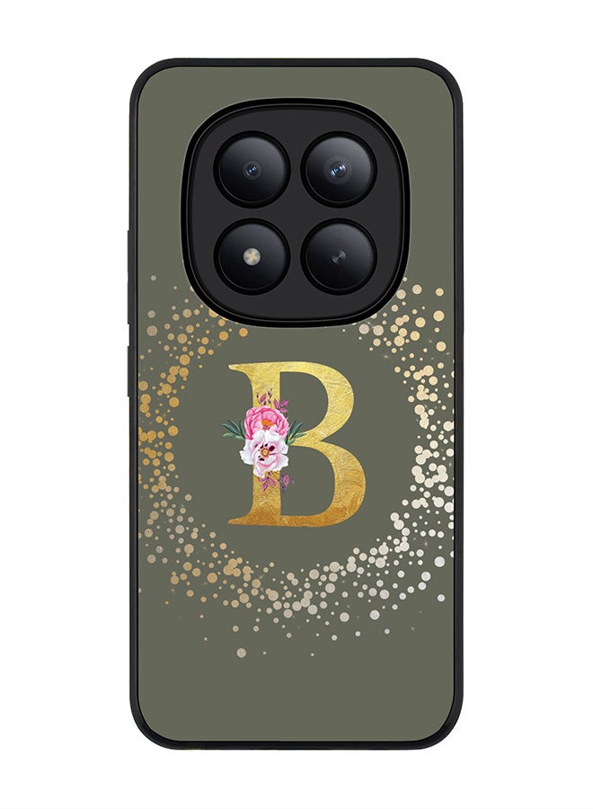 Stylizedd For Xiaomi Redmi Note 15 Pro+ / Poco M8 Pro Case,Slim fit Camera Protection, Shockproof Thin Phone cover  - Custom Monogram Floral - B  (Olive Green ) - Image 1