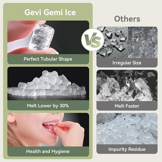 Gevi Nugget Ice Maker Countertop with Programmable Timer, 40 lbs/24H | Self-Cleaning, Double-Layer Insulation, Soft Pebble Chewable Ice, for Home, Kitchen,Office,Gift - Image 2