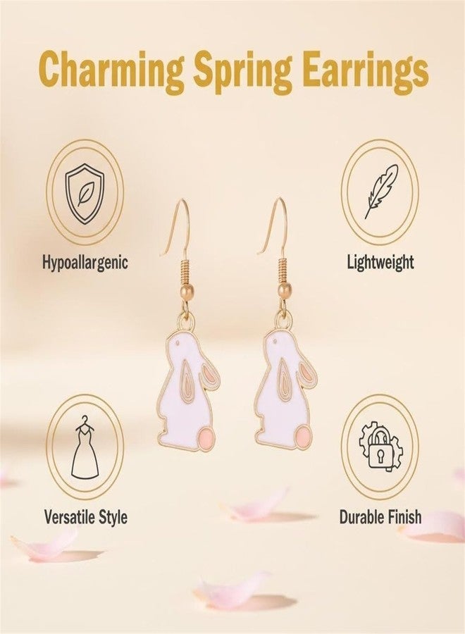 WanBigVa Easter Bunny Earrings for Women,Cute Rabbit Dangle Earrings Spring Holiday Party Jewelry - Image 3