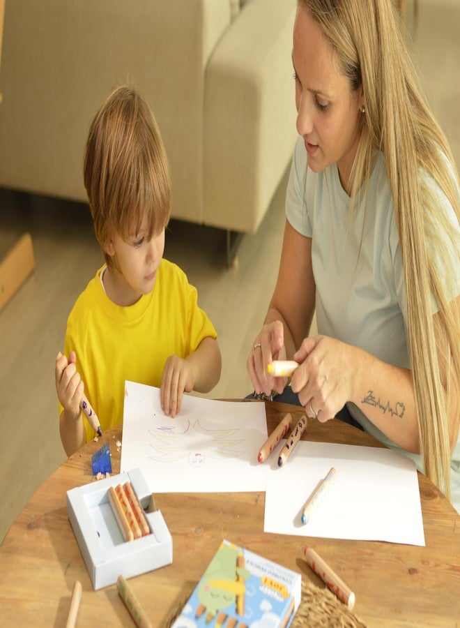جوفي - أول 6 أقلام تلوين سميكة للغاية للأطفال من عمر 12 شهرًا، قلم تلوين 4 في 1، ألوان متنوعة + مبراة واحدة (731/6) - Image 4
