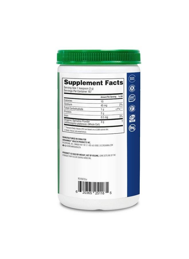 Organika - Certified Organic Spirulina Powder Superfood 3Rd Party Tested Pristine Sourcing Vegan 500G - Image 1