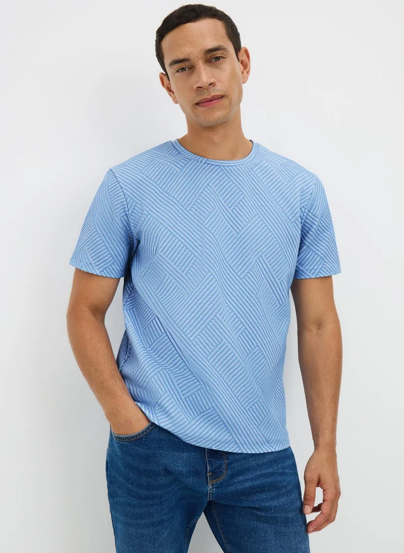 ماتلان تيشيرت ذكي أزرق بنقوش