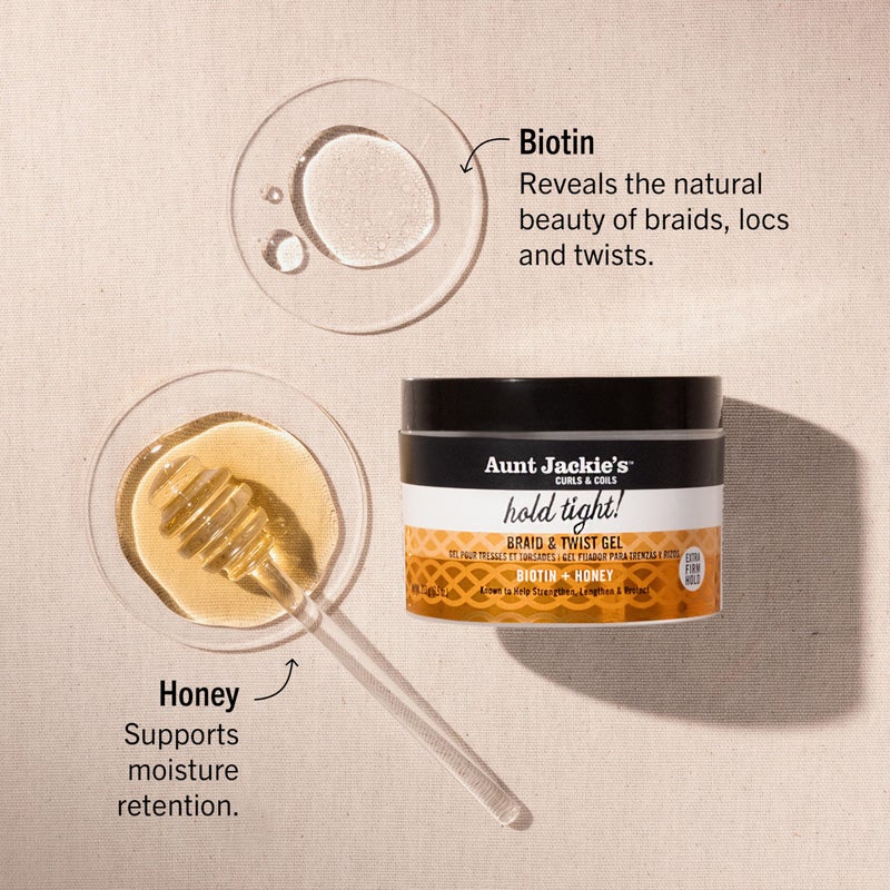 Aunt Jackie's Award-Winning Braid + Twist Collection Hold Tight Braid & Twist Gel with Extra Firm Hold, 7.5oz - Image 2