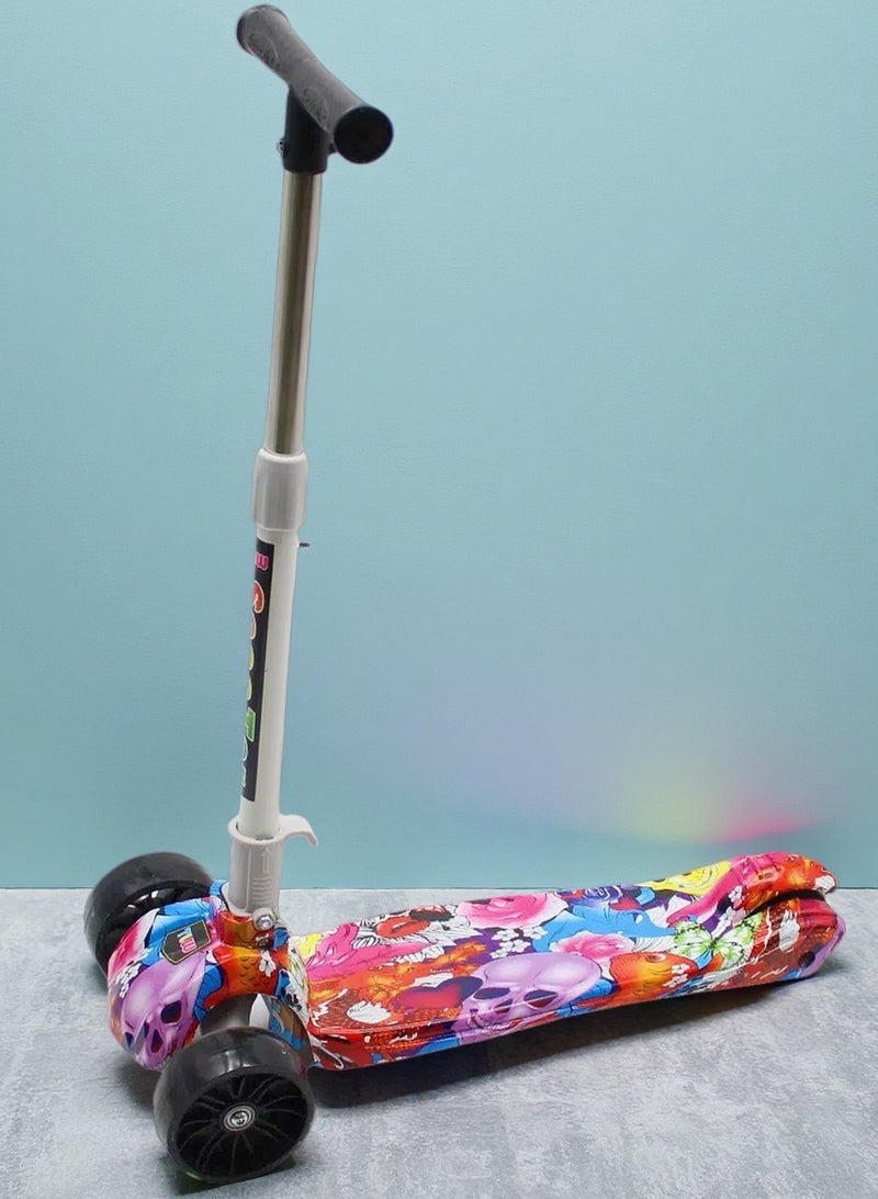 إيزي فيتشور سكوتر ركل للأطفال: تصميم سكوتر ركل للأطفال من إيزي فيوتشر: تصميم قابل للطي، مقبض قابل لضبط الارتفاع، عجلات LED، فرامل خلفية للأعمار من 3 إلى 8 سنواتقابل للطي، مقبض قابل لضبط الارتفاع، عجلات LED، فرامل خلفية للأعمار من 3 إلى 8 سنوات - Image 1