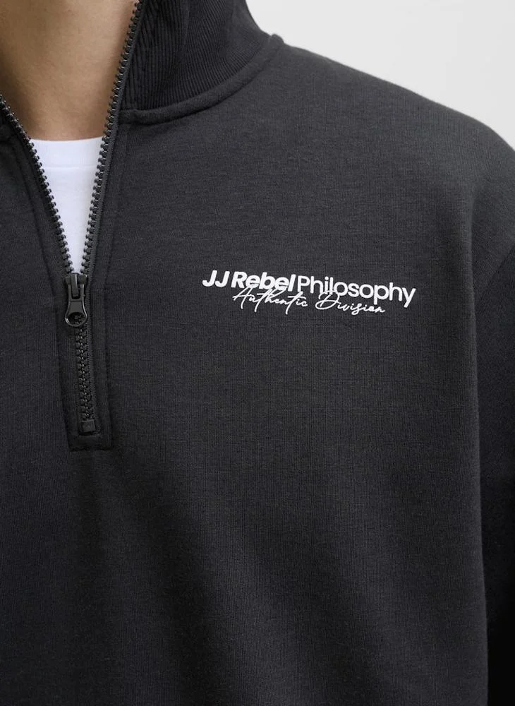 JJ Rebel Half Zip Detailed Sweatshirt