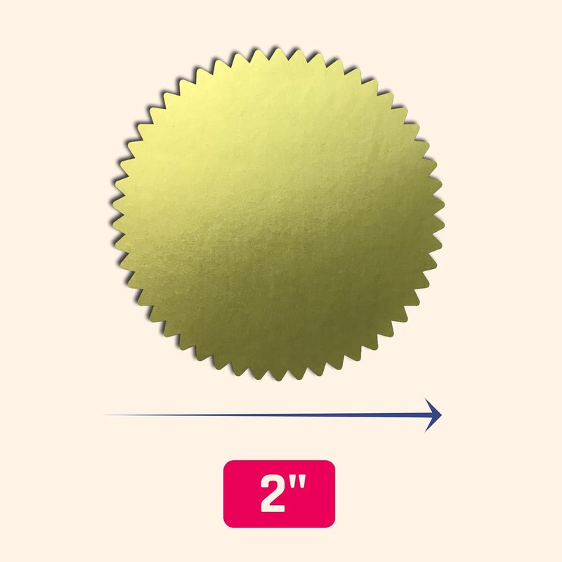 TownStix 200 Pack Gold Foil Seal Stickers for Certificates  2 Diameter - Image 2