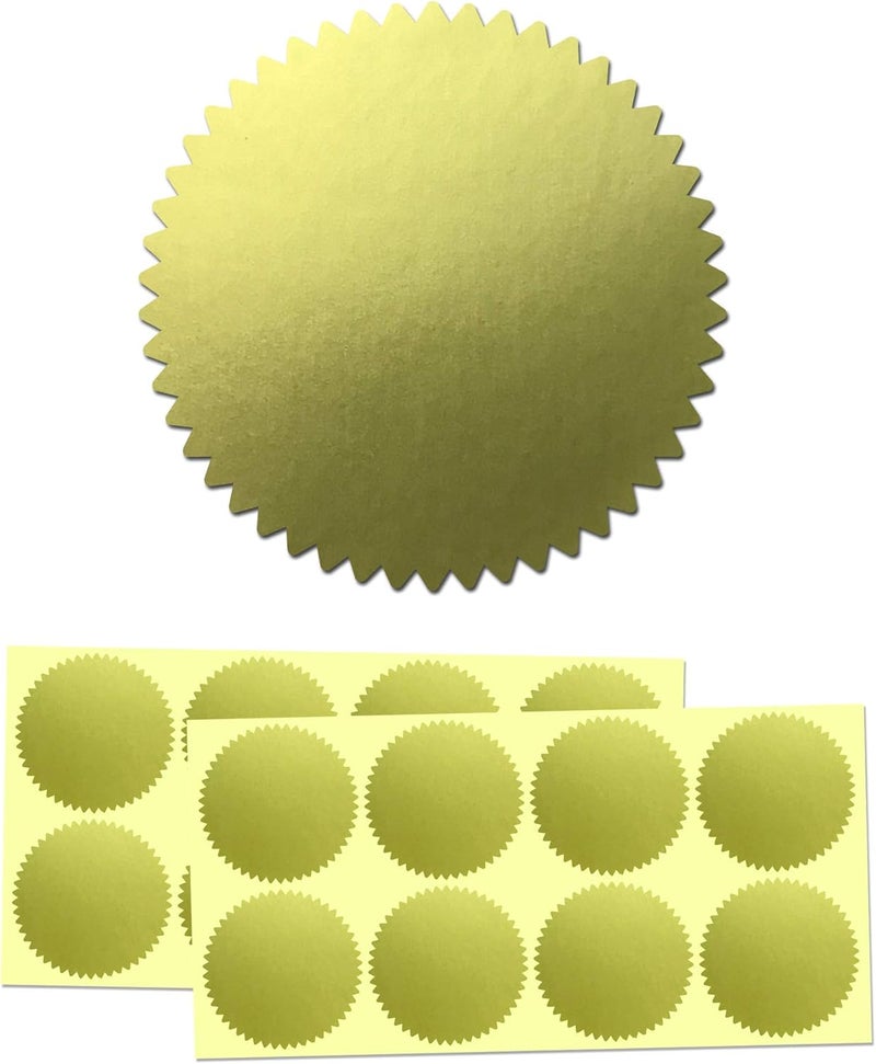 TownStix 200 Pack Gold Foil Seal Stickers for Certificates  2 Diameter - Image 1