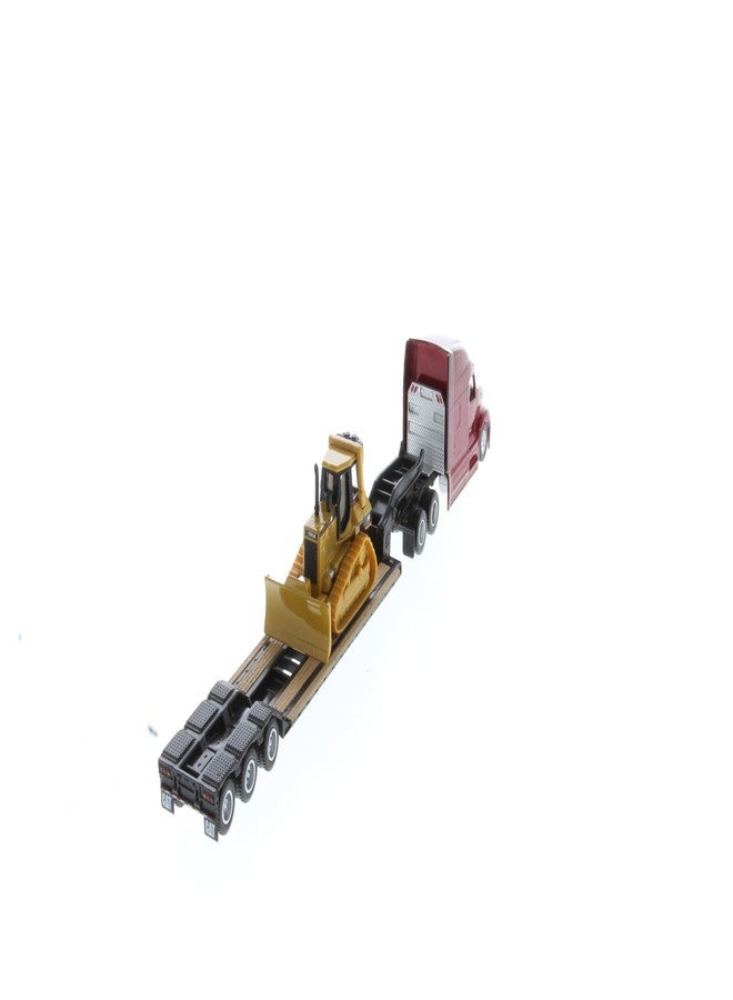 Diecast Masters | 1:87 Scale Peterbilt Model 579 UltraLoft Tandem Tractor with Lowboy Trailer and Cat D5M Dozer | Model 84419 - Image 4