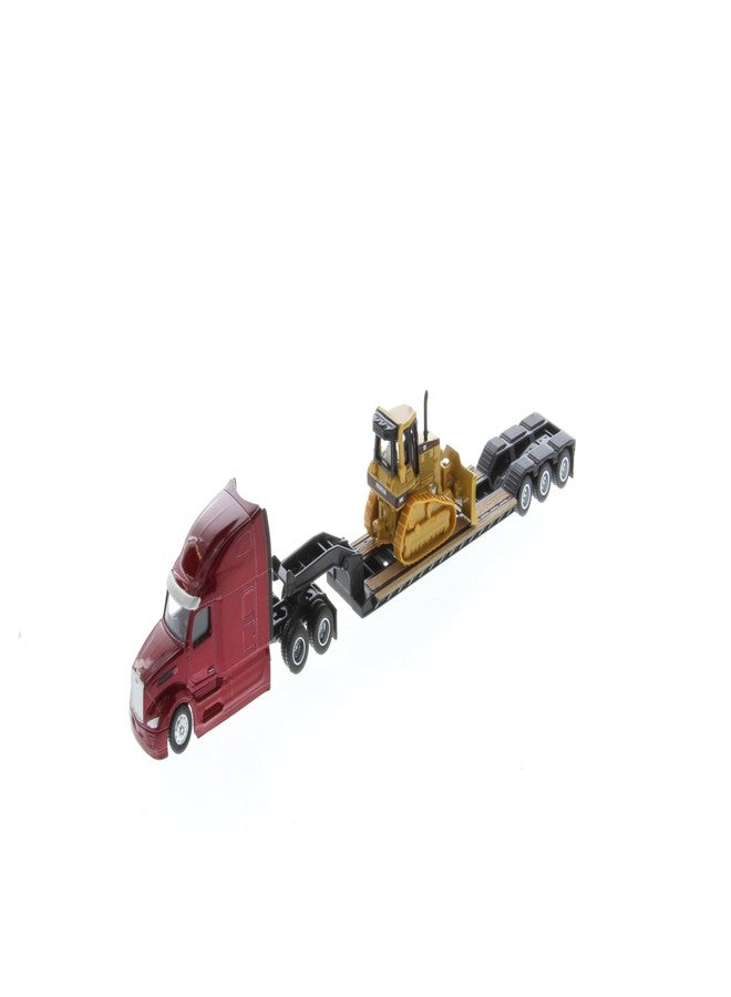 Diecast Masters | 1:87 Scale Peterbilt Model 579 UltraLoft Tandem Tractor with Lowboy Trailer and Cat D5M Dozer | Model 84419 - Image 2
