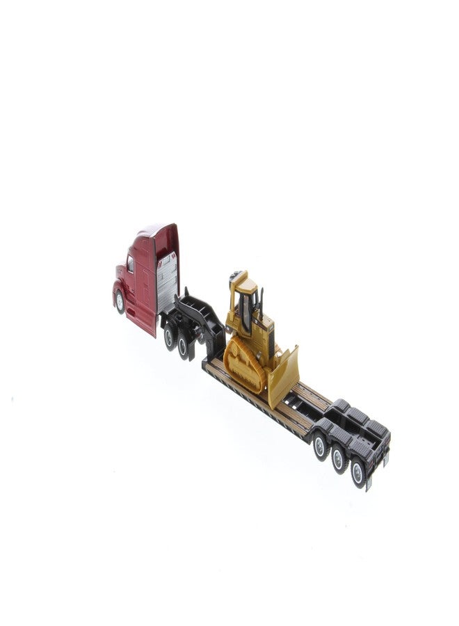 Diecast Masters | 1:87 Scale Peterbilt Model 579 UltraLoft Tandem Tractor with Lowboy Trailer and Cat D5M Dozer | Model 84419 - Image 3