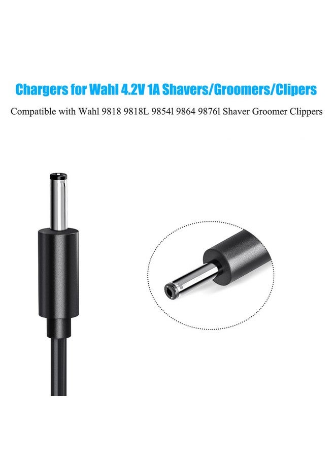 SoulBay SoulBay 4.2V Charger Cord for Wahl Trimmer Clipper 9818 9818L 9854L WNT-8 WNT-9 9864 9876L 9880L 9888L Lithium Ion Beard Shaver Groomer S003HU0420060 S004mu0400090 Class 2 Power Supply Replacement  - Image 4