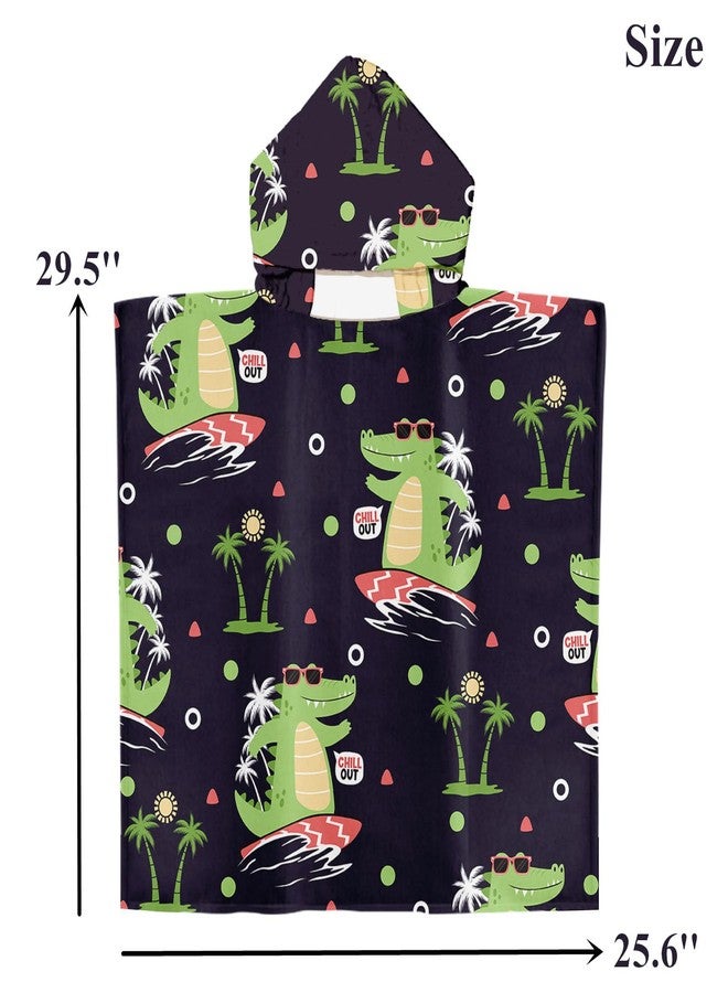Irisbell Kids Hooded Beach Towel Cotton Blend Wearable Beach Towel with Hood for Kids Toddlers,Absorbent Soft Bath Towel Wrap Cartoon Swim Pool Bathrobe for Boys Girls (Crocodile, 25.6'' x 29.5'') - Image 4