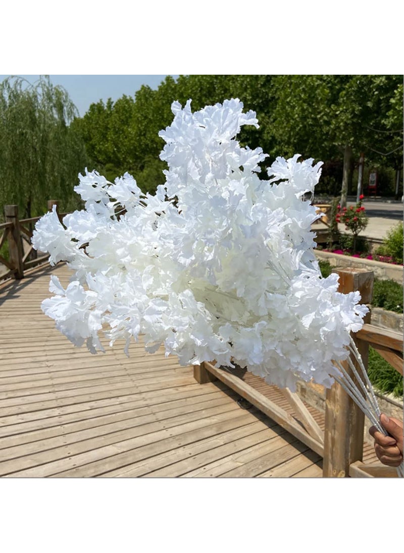 Goodangie00 Goodangie00 5Pcs 335 White Artificial Cherry Blossom Flower Bushy Silk Branches for Spring Home Room Wedding Party Kawaii Decor Japans National Flower 