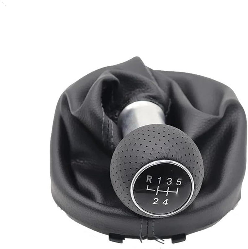 Leather Manual Gear Shift Knob For VW Touran Caddy MK2 2003 2010 5 Speed Type 3 - Image 1