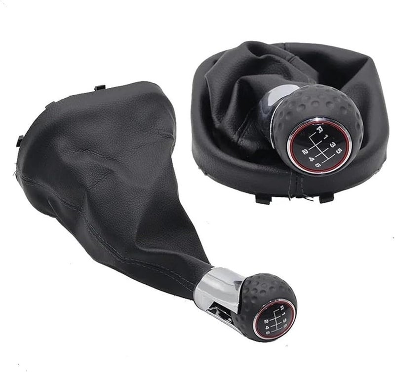 Leather Manual Gear Shift Knob For VW Touran Caddy MK2 2003 2010 5 Speed Type 3 - Image 4