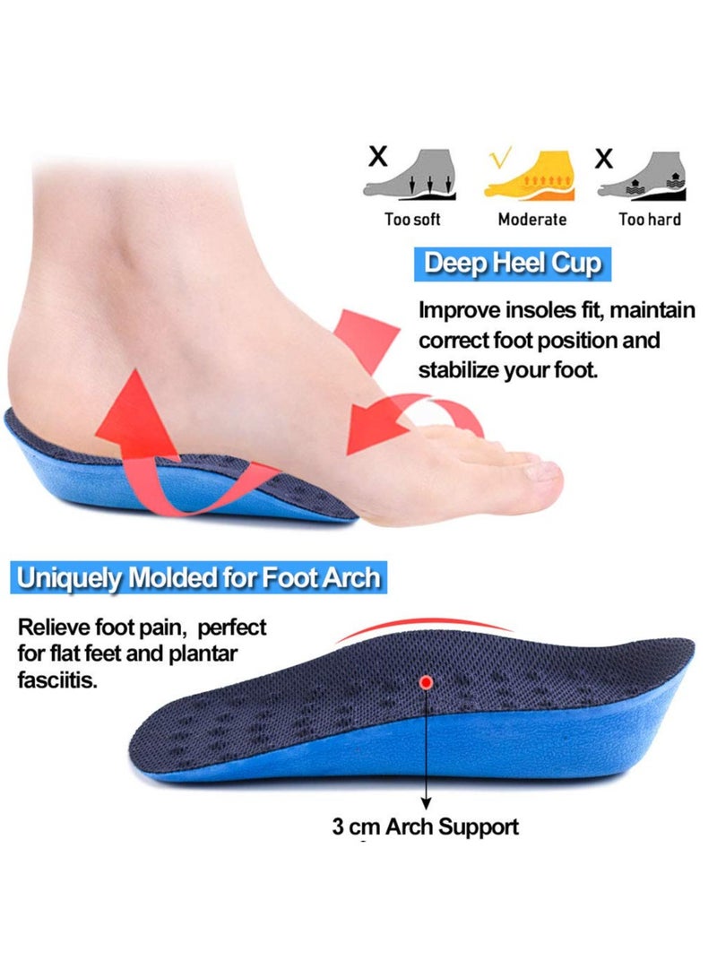 Zikra Height increasing Insole, Heightening Insole for Men, Arch Support Half-insert Shock-absorbing Heel Lift Pad for Men, Comfortable and Breathable Height-increasing Insole - Image 2