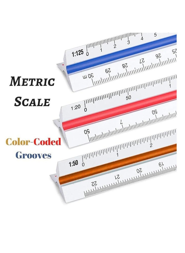 مسطرة مقياس معماري، مسطرة مثلثة لرسم مخططات الطلاب للمهندسين المعماريين - Image 2