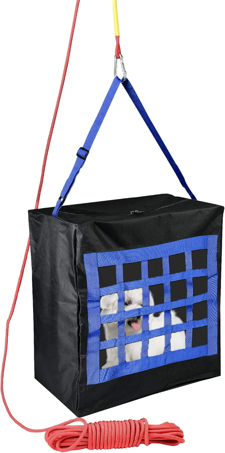 ISOP Fire Emergency Escape Bag for Pets up to 100 Pounds - Rope 50ft Incl. - Safety Equipment Carrier - Rapid Rescue Bag for Pets Animals (Large 28"x21"x14") - Life-saving Tool for Dogs, Cats - Rescue Sack - Image 1
