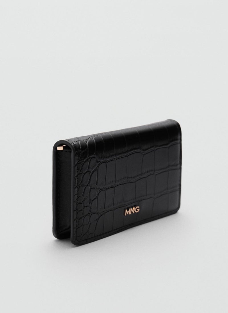 MANGO - Crocodile-Effect Purse - Image 1