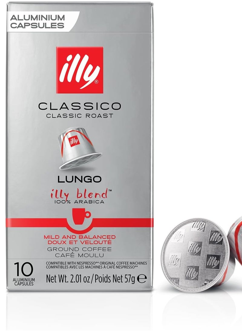 Illy illy Classico Lungo Blend Coffee Capsules, 57 g- 10 Capsules  - Image 1