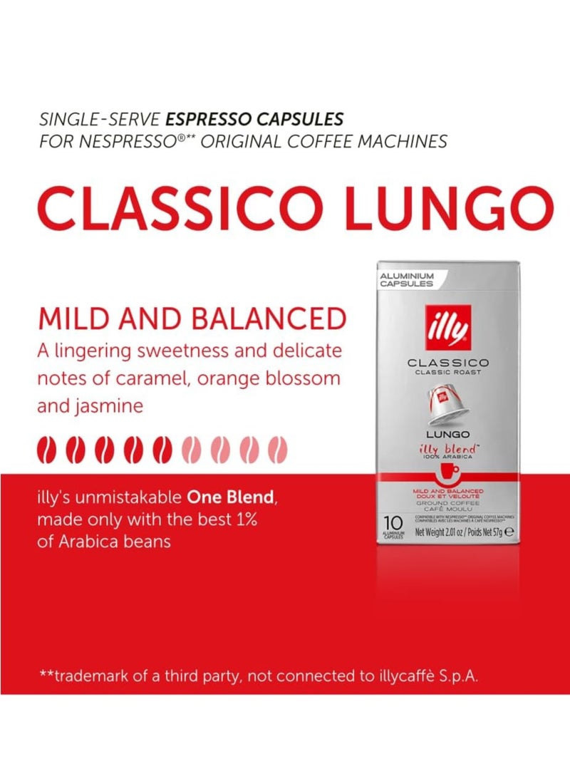 Illy illy Classico Lungo Blend Coffee Capsules, 57 g- 10 Capsules  - Image 2