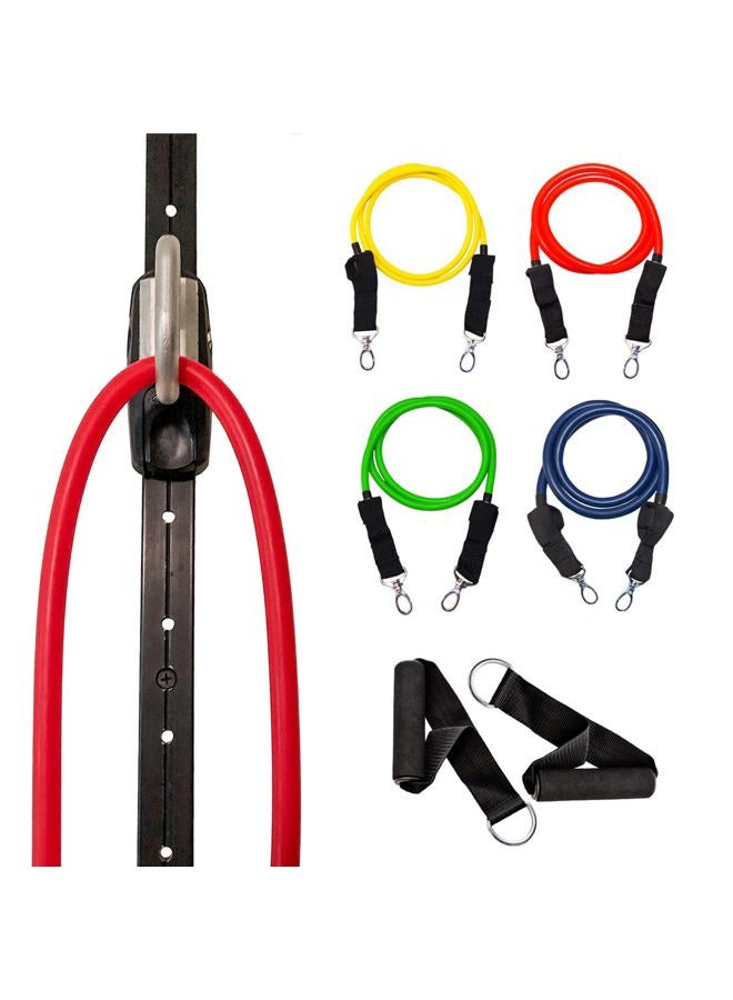 Myosource Kinetic Bands Myosource Space Saver Gym Resistance Bands Exercise Equipment for at Home Fitness Workout | Resistance Band Wall Anchor with 1 Rail and 1 Rail Car (with Set of 4 Resistance Bands) - Image 1