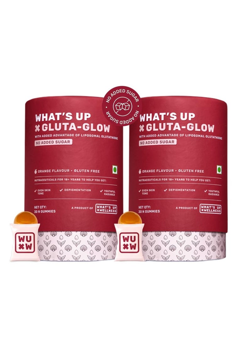 What 's Up What's Up Wellness Gluta-Glow Gummies | Liposomal Glutathione with Vitamion C for Radiant Skin Tone | Depigmentation | Detoxification | 60 Days | Men & Women | No Added Sugar  - Image 1