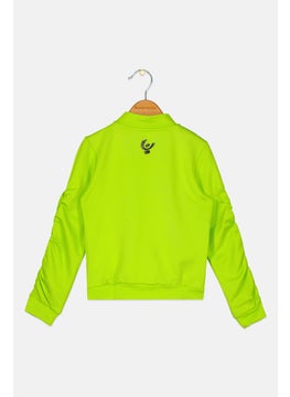 FREDDY Kids Girl Brand Logo Long Sleeves Sweatshirt, Lime  - Image 2